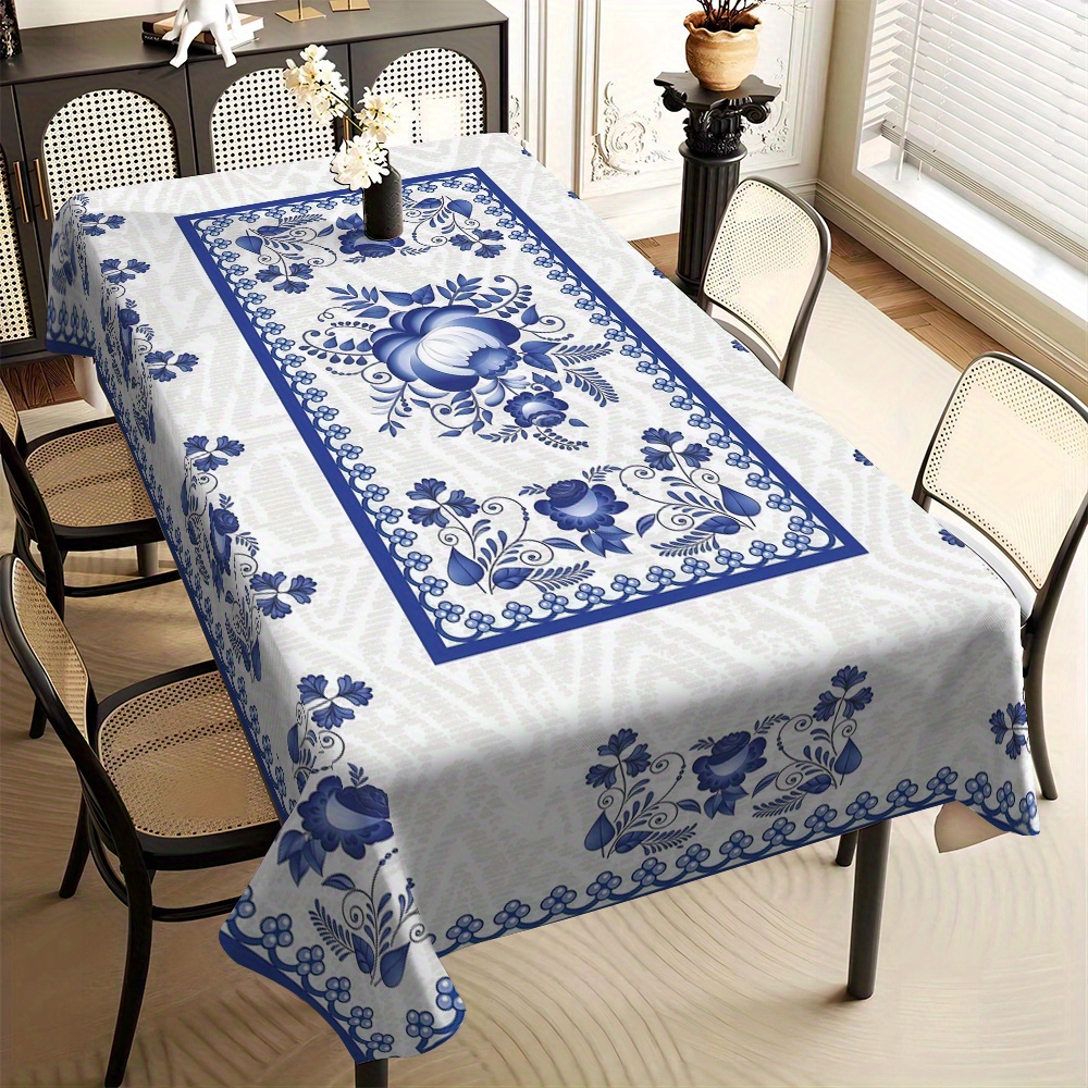 Home And Textiles - Country Style Square Tablecloth for Kitchen,