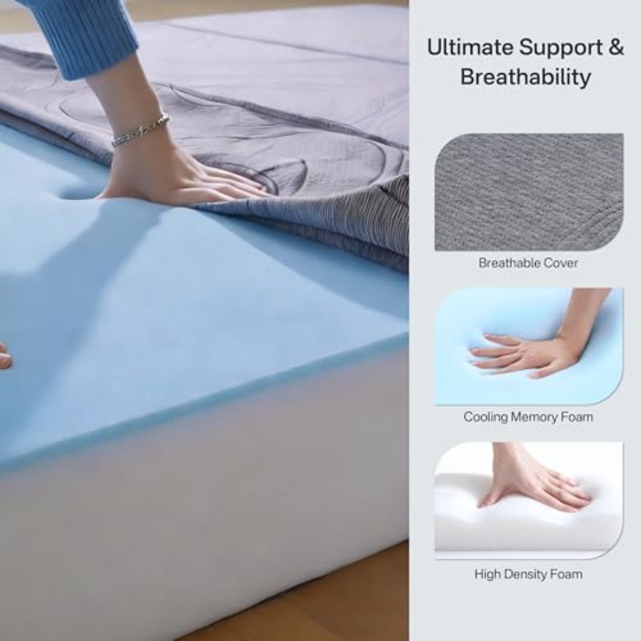 Queen size folding mattress to – обзор и цена Memory Foam Topper