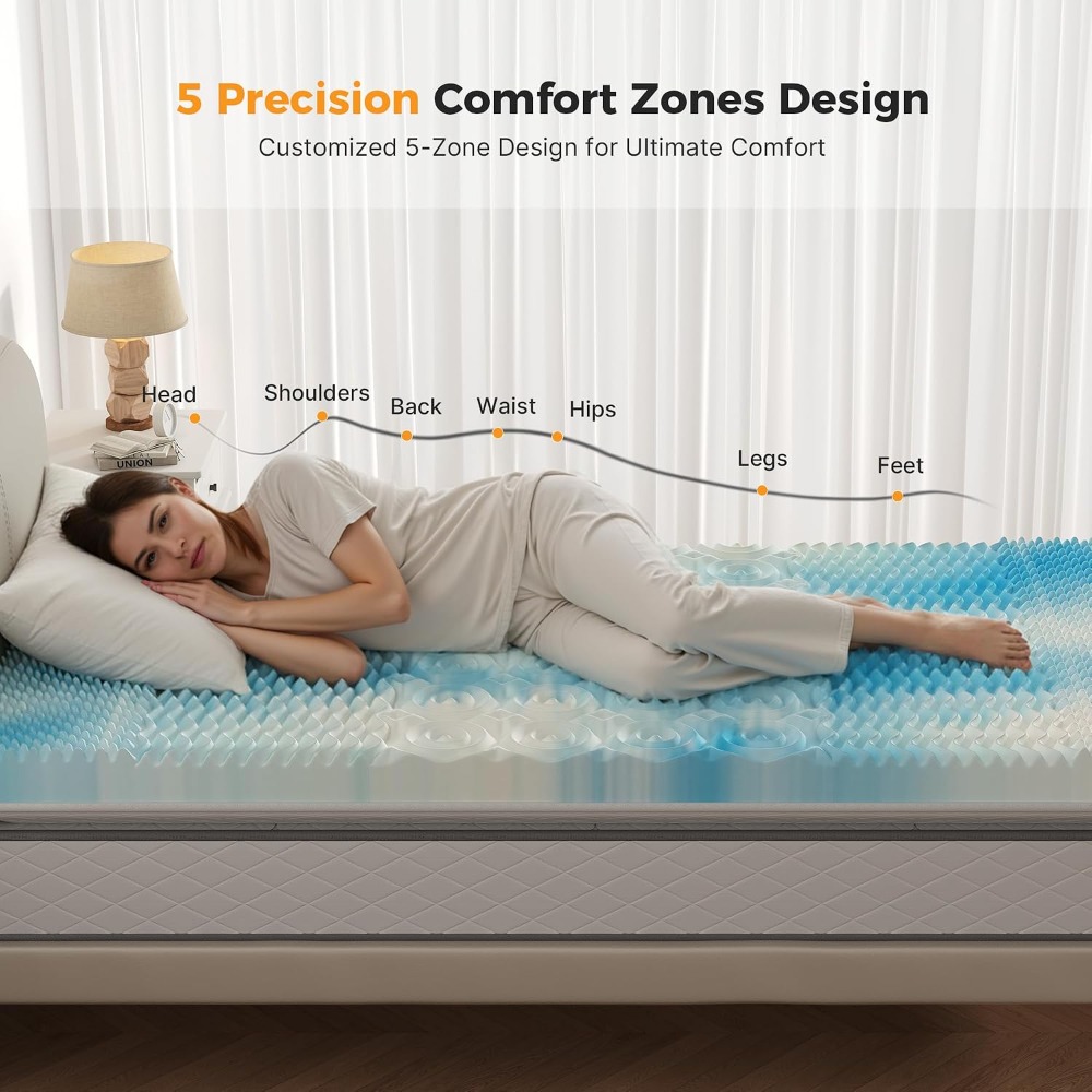 2 Inch 5-Zone Cooling Gel Memo – обзор и цена Memory Foam Topper